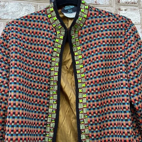Vintage Jean Paul Gaultier Mulitcolor Wool Beaded Jacket - Picture 2 of 15